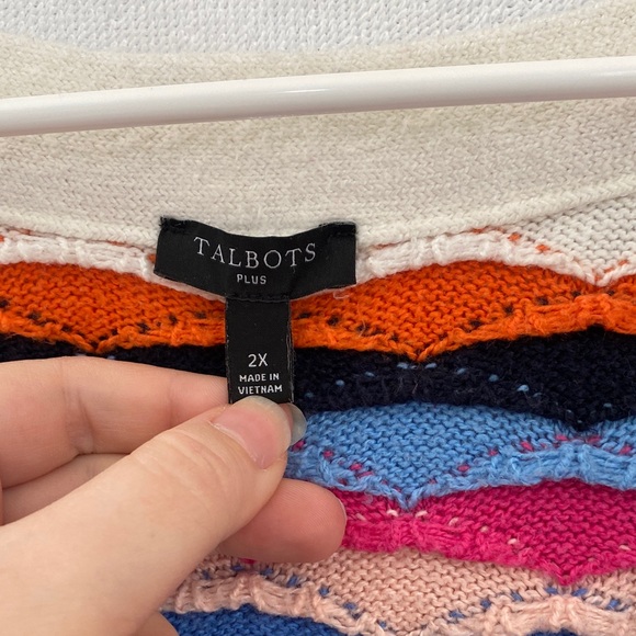 Talbots Colorful Wave Pattern Cardigan - Picture 2 of 3